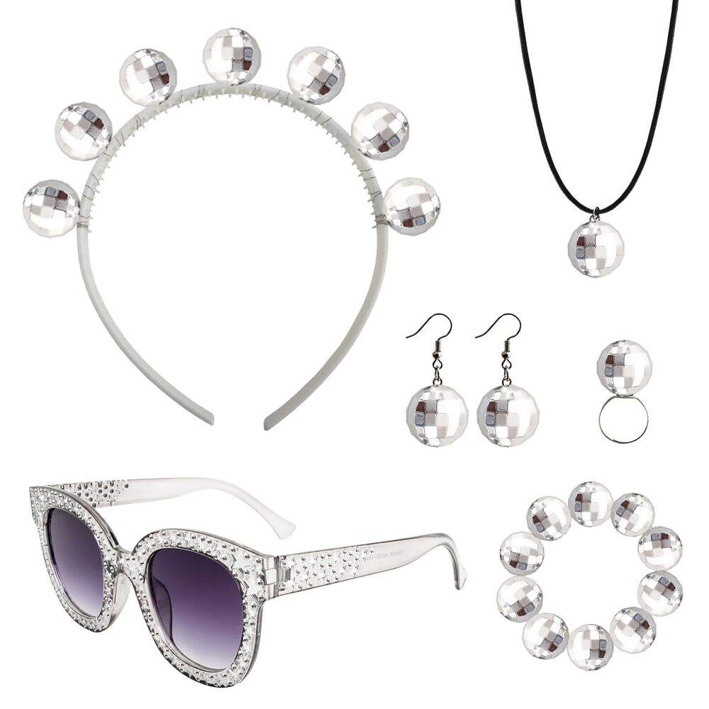 7473 6pcs 1970s Disco Accessoriess Set 70s Disco Accessoriess